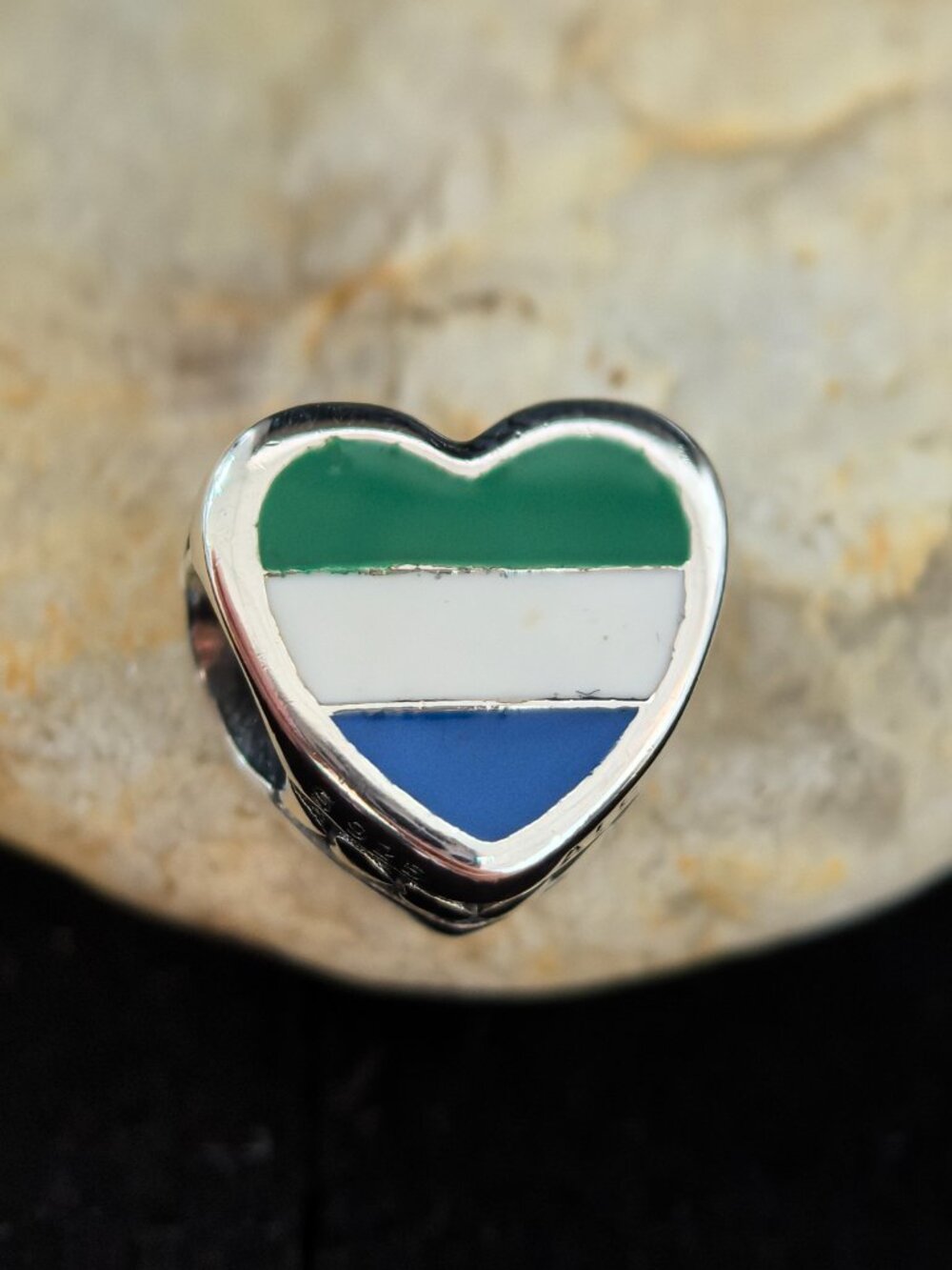 Pandora Sierra Leone Exclusive Travel Heart Charm, S925 Silver Jewelry (Women's)